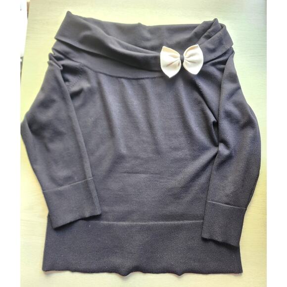 TOP/BLOUSE-INC-INTERNATIONAL CONCEPTS-Black-Cowl Neck-Silk Blend-3/4 Sleeves-Lrg - Picture 5 of 14